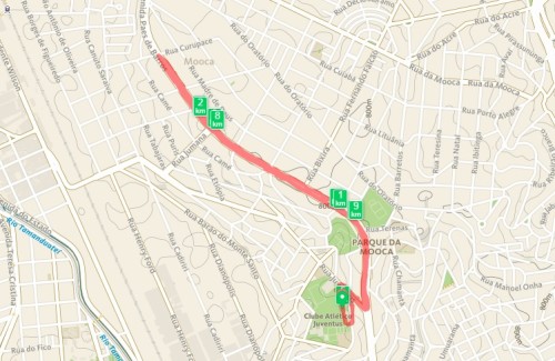 Percurso da corrida do CA Juventus na Mooca (RunKeeper)