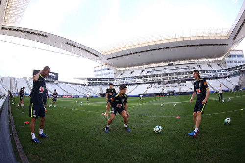 Treino na Arena Corinthians (Lucas Figueiredo/CBF)