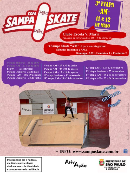 Cartaz da  3ª etapa da Copa Sampa Skate 2013