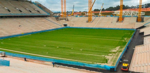 Arena Corinthians em julho de 2013 (Reprodução/Odebrecht