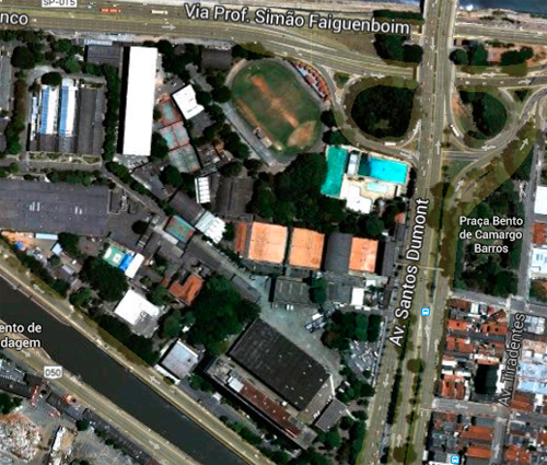 Área do Clube de Regatas Tietê antes das reformas feitas pela prefeitura (Google Maps)