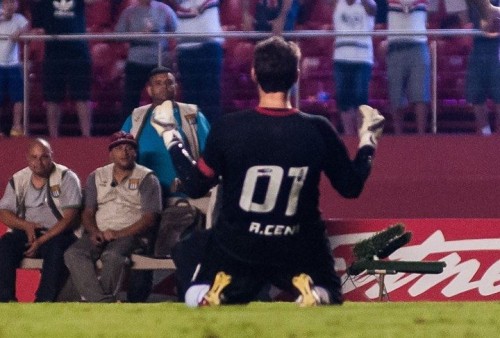 Rogério Ceni vibra com gol de falta no Morumbi