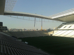 Arena Corinthians sem arquibancadas provisórias (Divulgação)