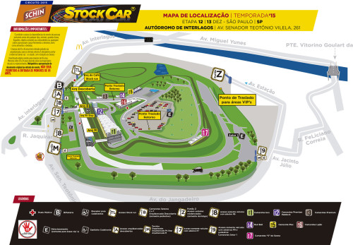 Mapa de Interlagos para a etapa da Stock Car