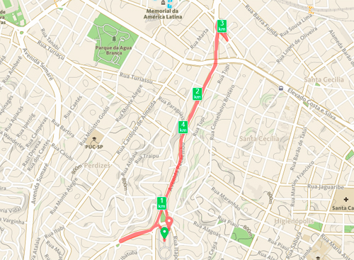 Os "5 km" da Meia Maratona de São Paulo (RunKeeper)