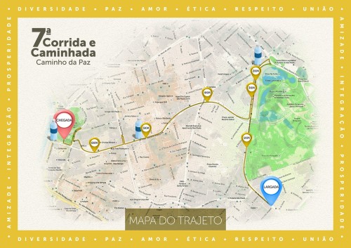 Percurso de Caminho da Paz-2016, sétima edição da corrida de rua