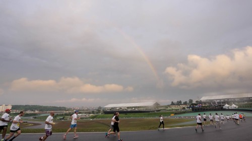 Arco-íris durante Run Stock Car em Interlagos (Stock Car/Divulgação)