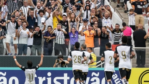 Romero comemora gol na Arena Corinthians (Rodrigo Gazzanel/Ag. Corinthians)