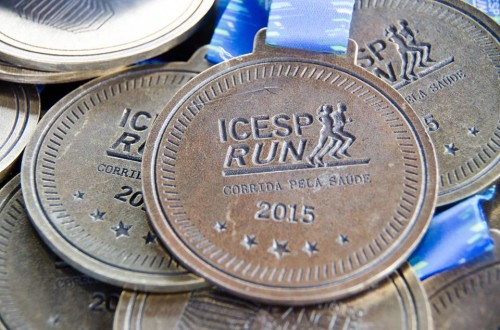 Medalhas da primeira edição da Icesp Run, que aconteceu em 2015 (Icesp)