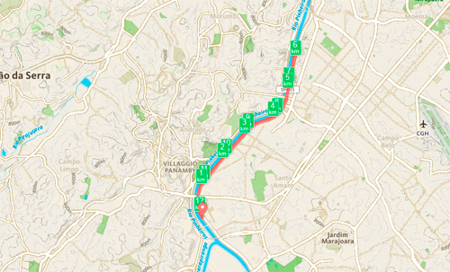 Os 12 km da prova (RunKeeper)