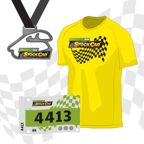Camiseta, medalha e número de peito da Run Stock Car-2016